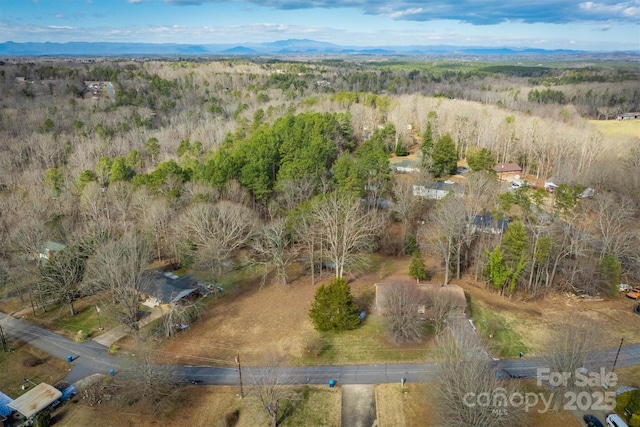 bird's eye view with a mountain view