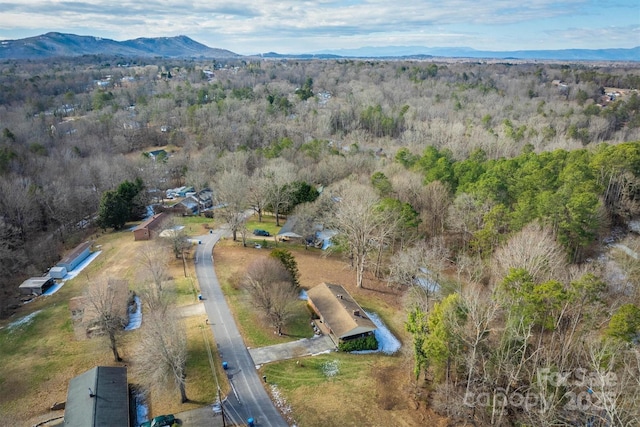 bird's eye view featuring a mountain view