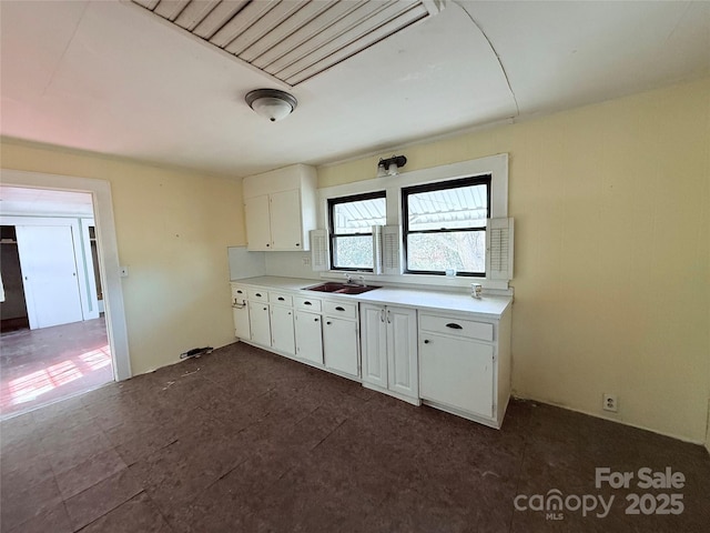 kitchen with white cabinetry and sink