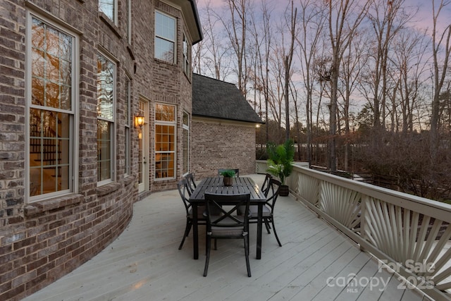 view of deck at dusk