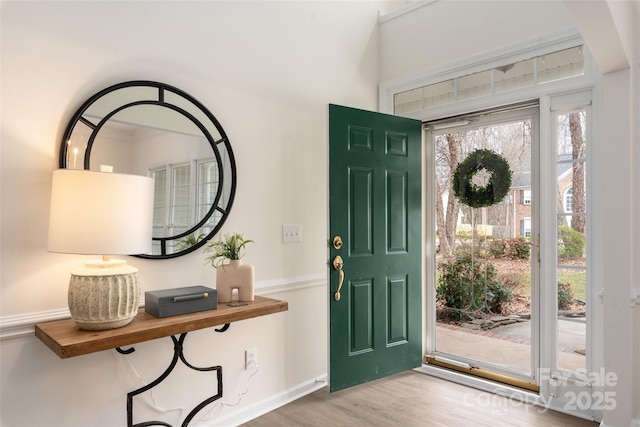 foyer featuring light hardwood / wood-style flooring