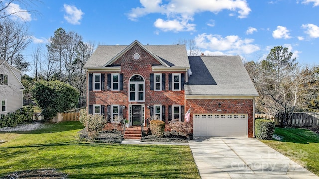 view of front of property with a front lawn