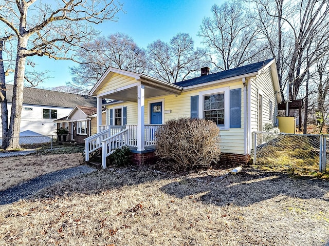 view of front of home featuring a porch