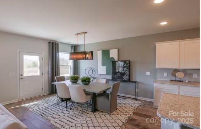 dining room with hardwood / wood-style floors