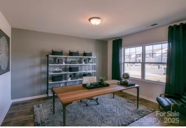 office featuring hardwood / wood-style floors