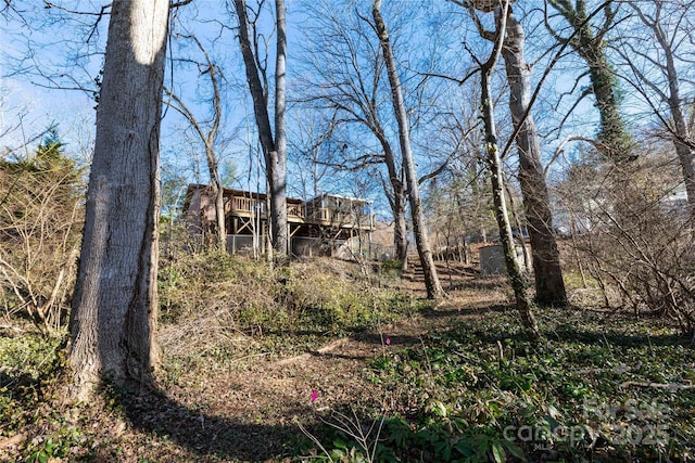 view of yard featuring a deck