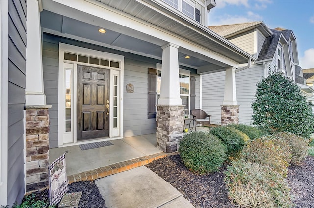 property entrance with a porch