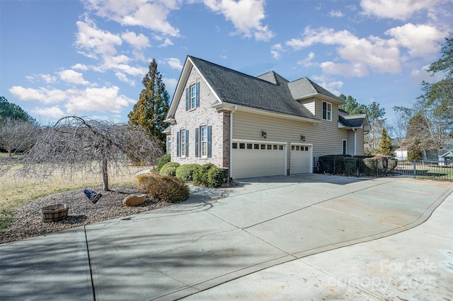 view of property exterior featuring a garage