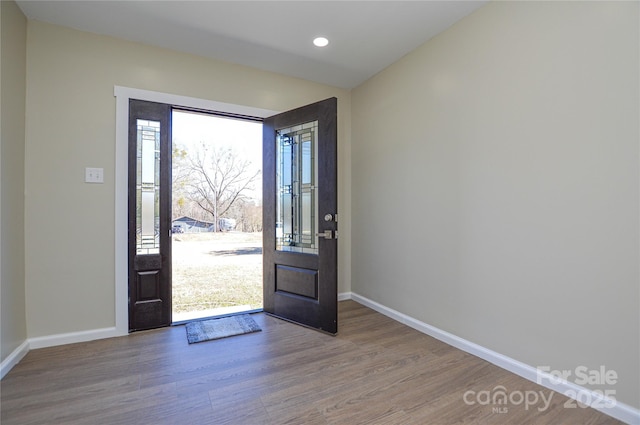 entryway featuring hardwood / wood-style floors