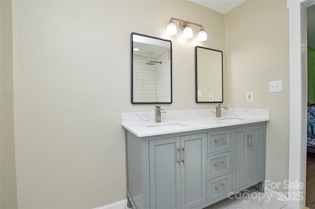 bathroom featuring vanity and tile patterned floors