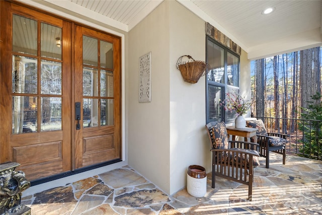 view of exterior entry with french doors