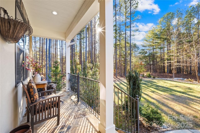 balcony with covered porch