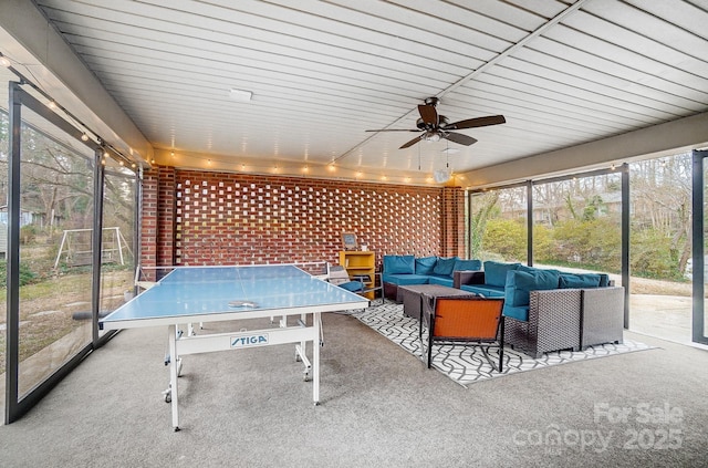 view of patio / terrace featuring outdoor lounge area and ceiling fan