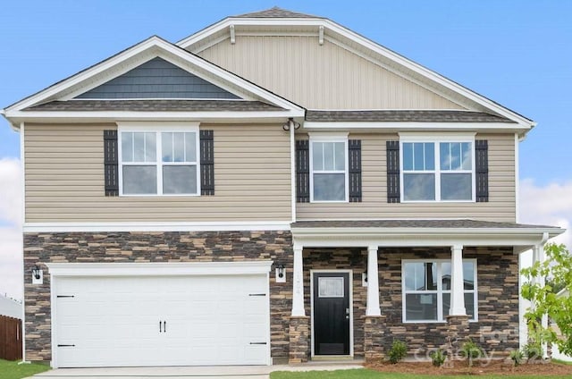 3917 Coleman Dr, Charlotte, NC 28215 - craftsman-style house with a garage