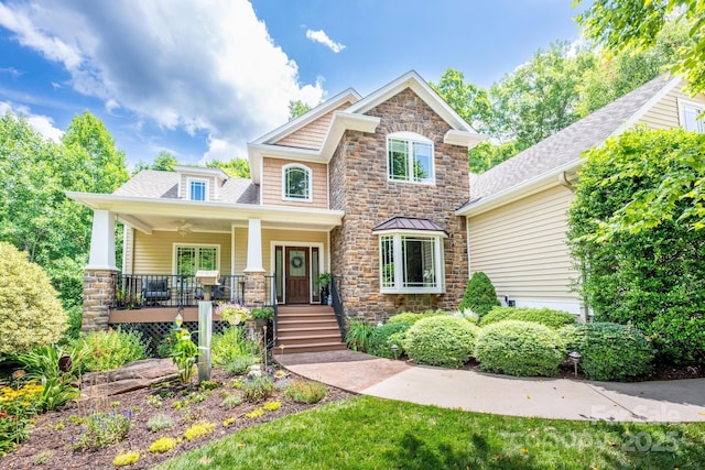 view of front of home with a porch