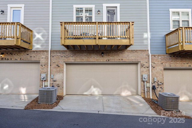 garage with central AC unit