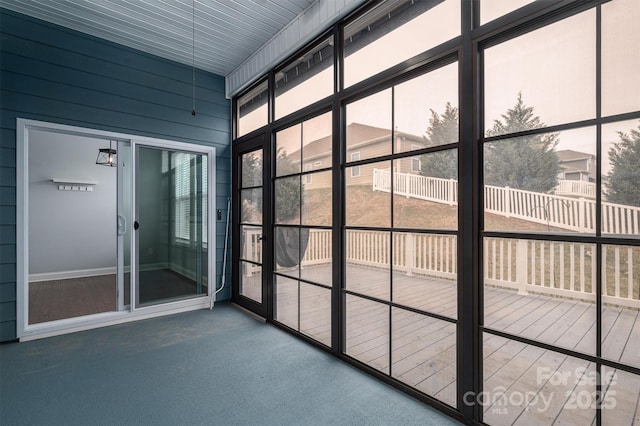 view of unfurnished sunroom