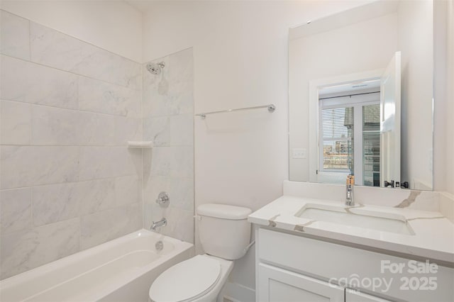 5048 York Park Ln, Charlotte, NC 28217 - bathroom with toilet, vanity, and shower / bathtub combination