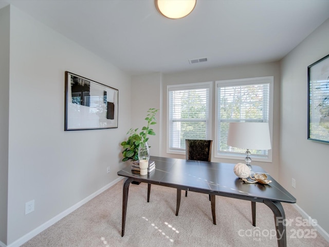 view of carpeted office space