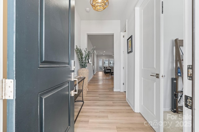 entryway with light wood-type flooring