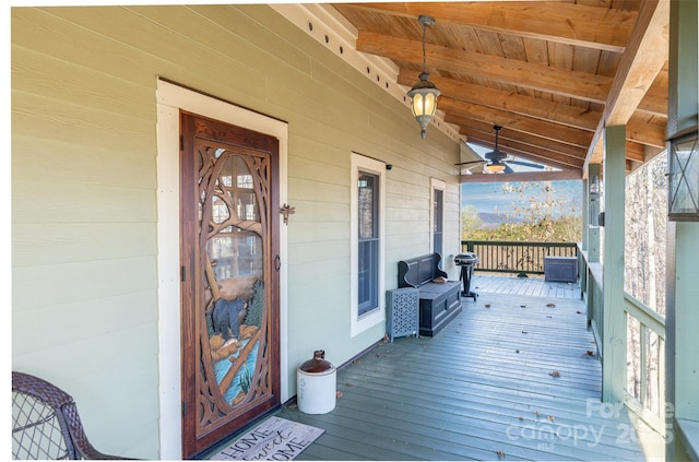 wooden deck with covered porch