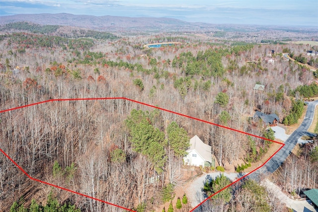 aerial view featuring a mountain view