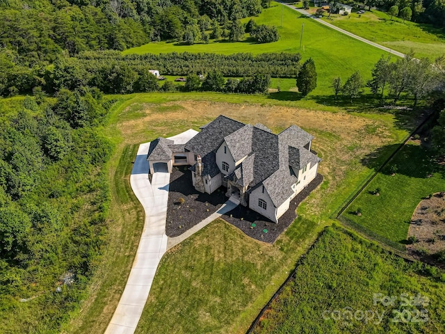 aerial view with a rural view