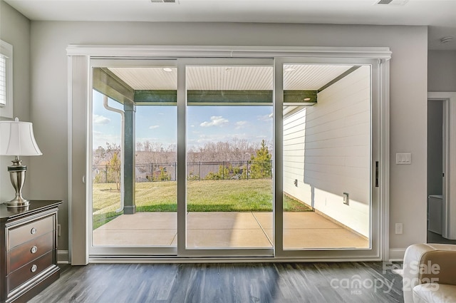 entryway featuring dark hardwood / wood-style flooring and plenty of natural light