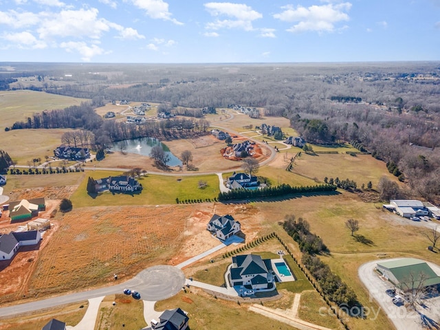 drone / aerial view with a rural view