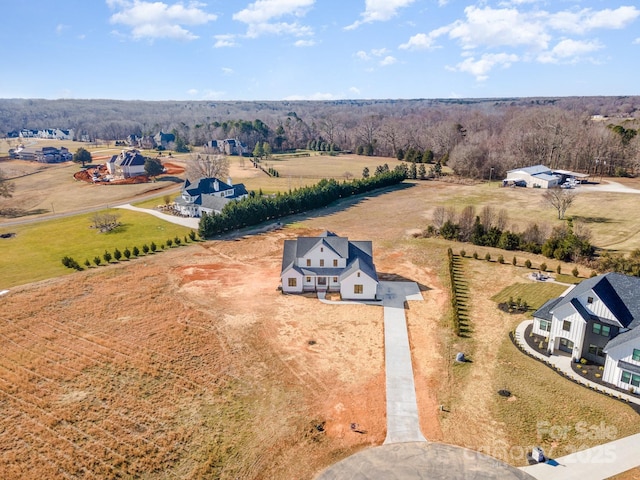 aerial view with a rural view