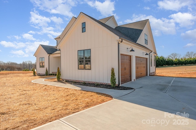 view of property exterior featuring a garage