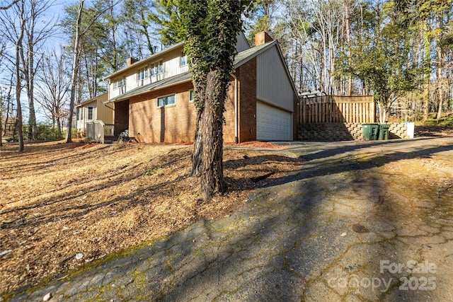 view of home's exterior featuring a garage