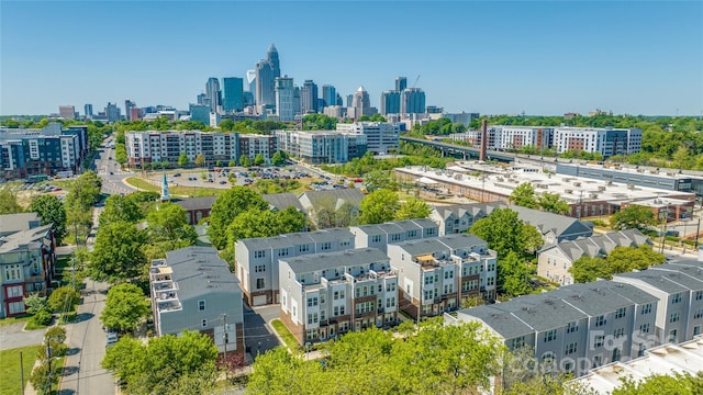 aerial view with a city view