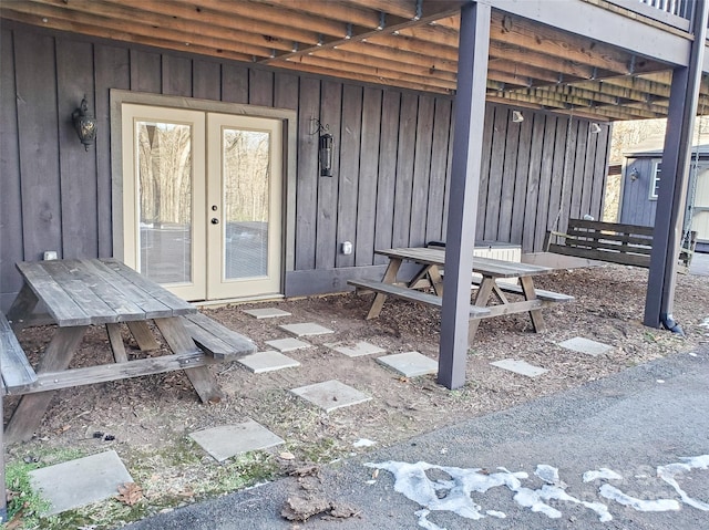 view of patio / terrace featuring french doors