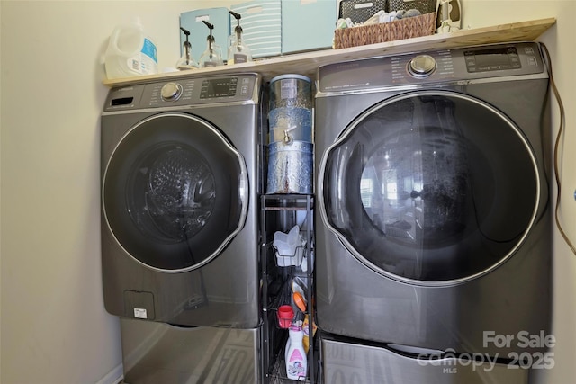 laundry area featuring independent washer and dryer