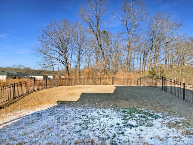 view of yard covered in snow