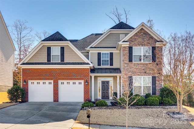 view of front of house with a garage