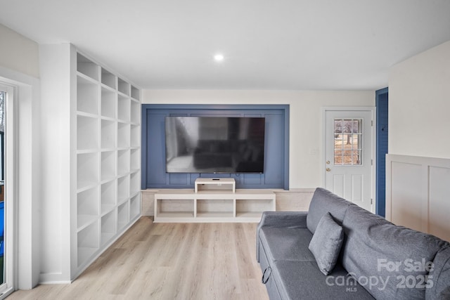 living room featuring light hardwood / wood-style flooring