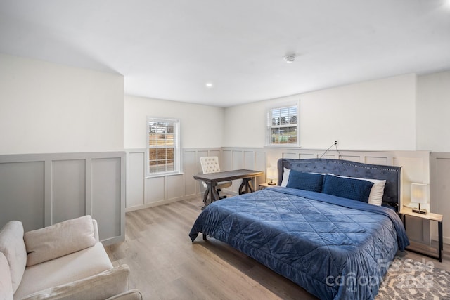 bedroom featuring light wood-type flooring