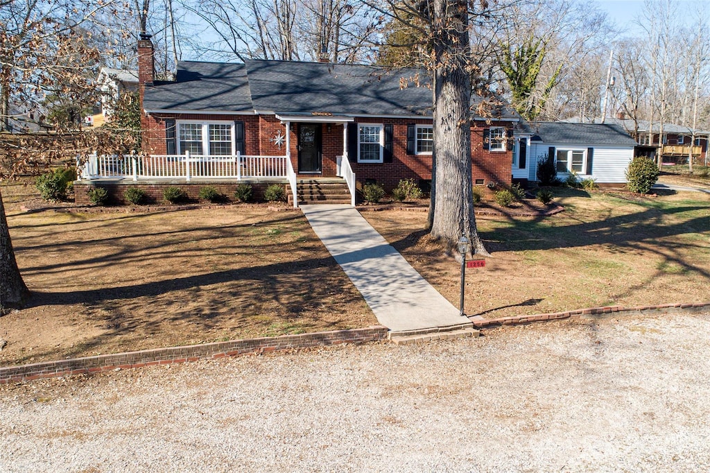 view of single story home