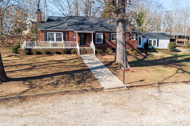 view of single story home