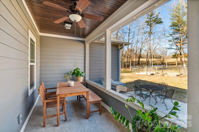 view of patio / terrace with ceiling fan