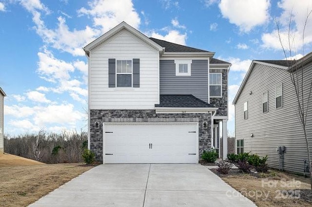 front of property featuring a garage