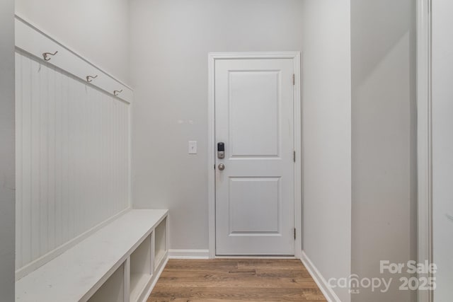 mudroom featuring light hardwood / wood-style floors