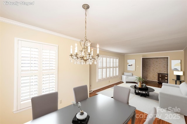 dining room featuring ornamental molding