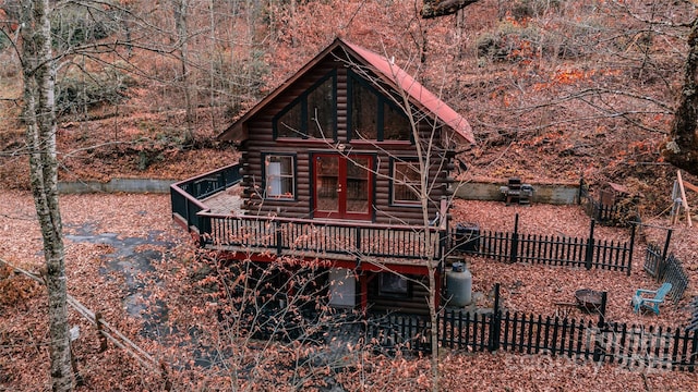 view of log-style house