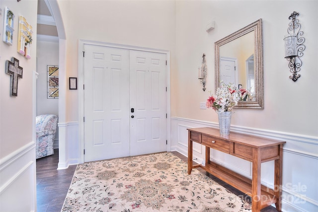 entrance foyer with wood-type flooring