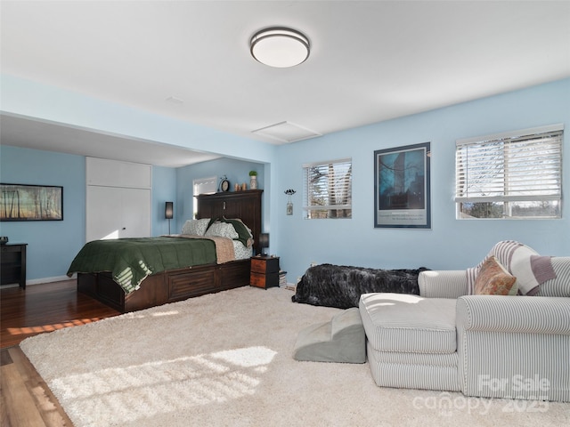 bedroom featuring hardwood / wood-style flooring