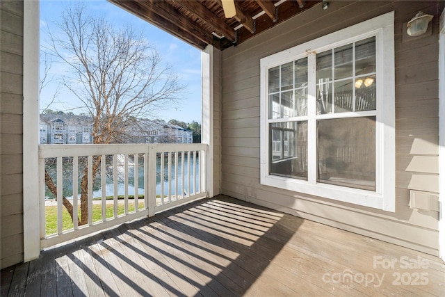 balcony with a water view