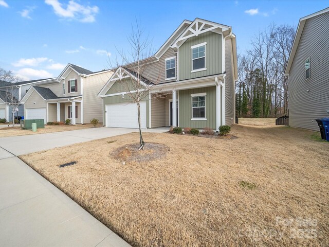 craftsman-style house with a garage